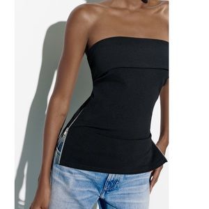NWT Zara strapless zippered top